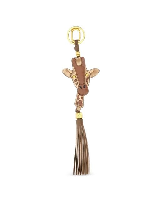 Gianni Chiarini White Giraffe-Head Tassel Keyring