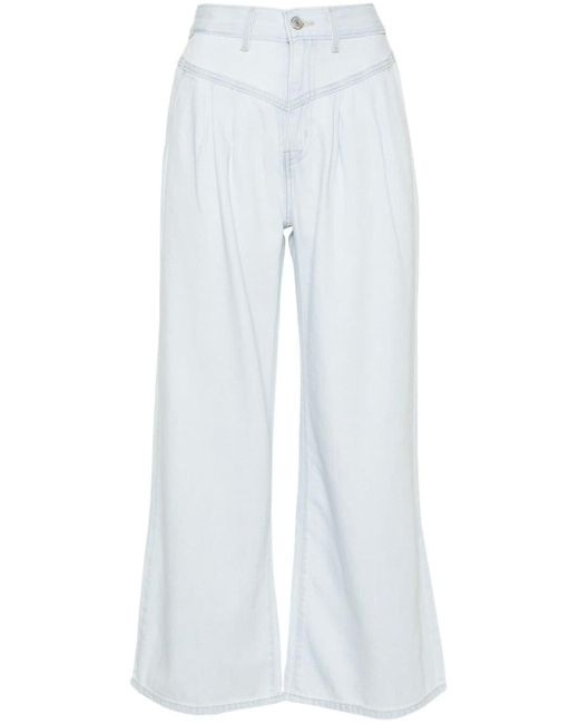 Levi's White Taillenhohe Baggy Wide-Leg-Jeans