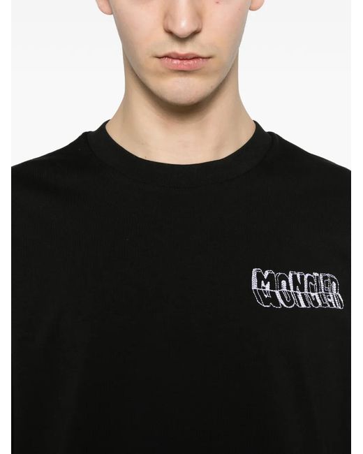 Moncler Black Ss Cotton T-Shirt for men