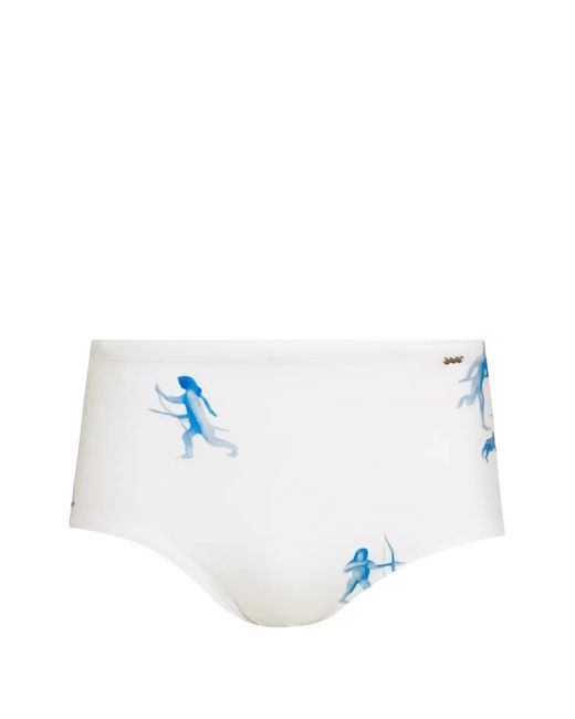 Amir Slama White Short De Bain Imprimé for men