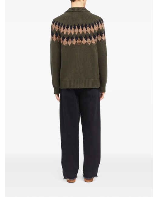 Alanui Fairisle Wollen Vest Met Patroon in het Green voor heren