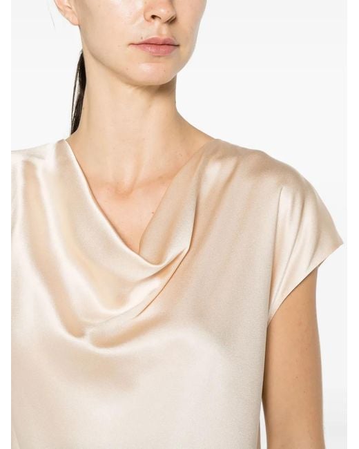 Blusa Con Scollo Drappeggiato di Vince in Natural