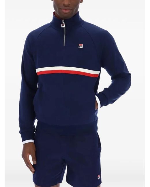 Fila Blue Rolando Logo-Patch Sweatshirt for men