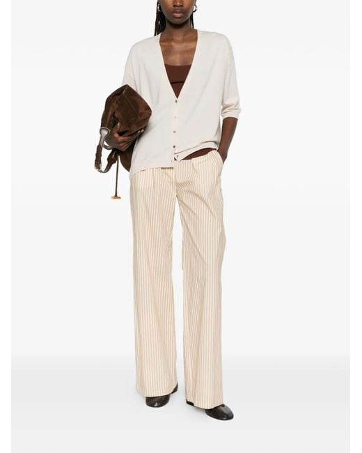 Hemisphere Natural V-Neck Button Cardigan