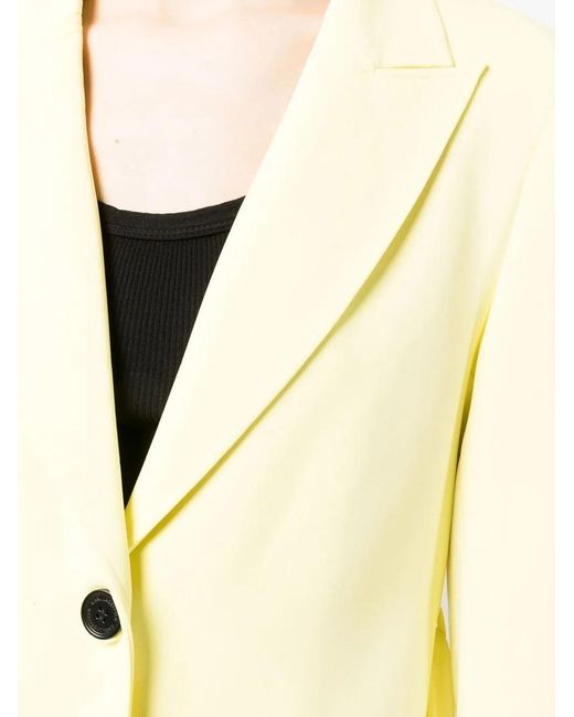 Karl Lagerfeld Yellow Tailored Belted Coat