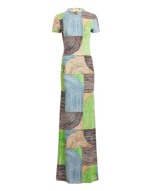 Silvia Tcherassi Green Geometric Yara Dress