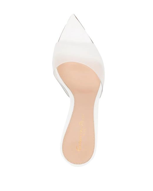 Gianvito Rossi White Pointed Plexiglass Sandals With 85Mm Heel Height