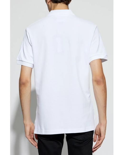 Versace Jeans Couture White Logo-Plaque Piqué Polo Shirt for men