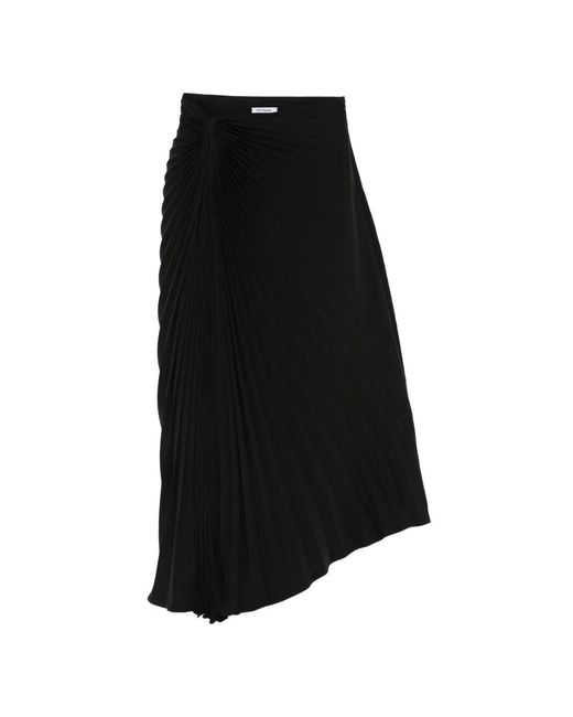 Parlor Black Pleated Asymmetric Skirt