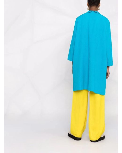 Daniela Gregis Blue Oversized Open Front Coat