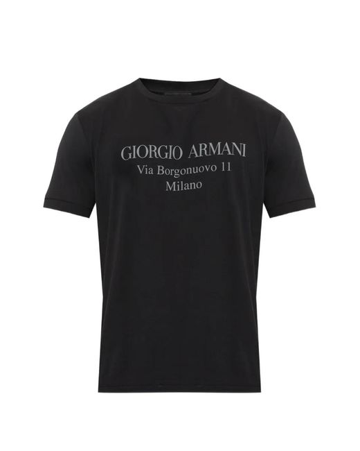 Giorgio Armani Black Cotton T-Shirt for men