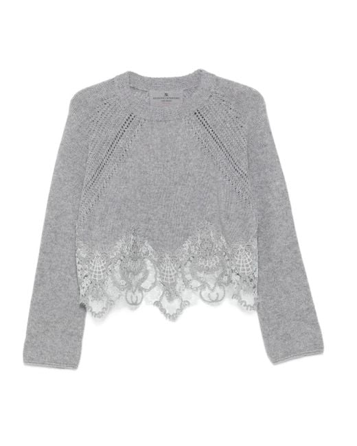 Maglione Con Bordo di Ermanno Scervino in Gray
