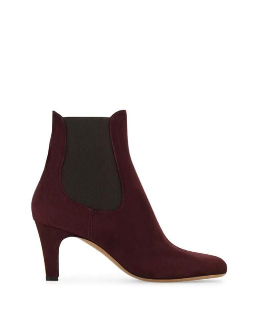 Ferragamo Brown Mid Heel Chelsea Boots