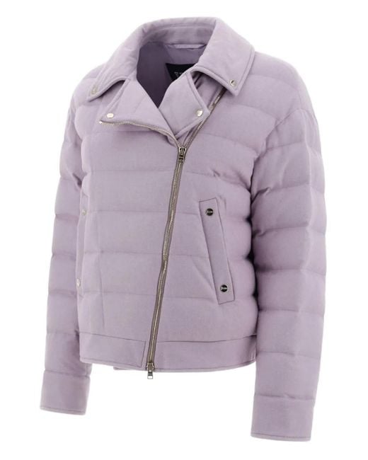 Herno Purple Wattierte Jacke Mit Reißverschluss
