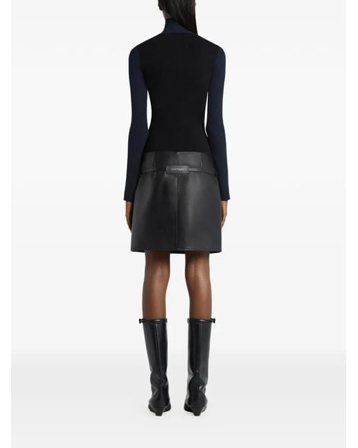 Courreges Blue V-Line Turtleneck Sweater