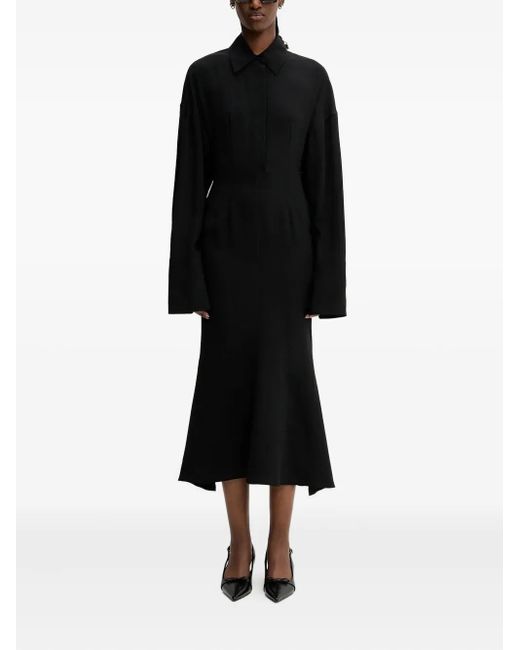 Sportmax Black Ausgestelltes Midikleid mit Kragen