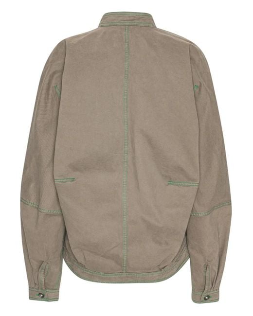 Henrik Vibskov Gray Dart Contrast-Stitch Denim Jacket