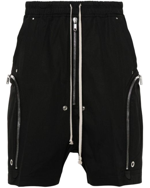 Rick Owens Black Bauhaus Bela Poplin Shorts for men