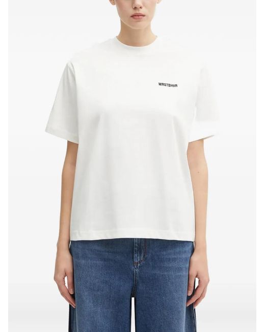 WRSTBHVR White Logo T-Shirt