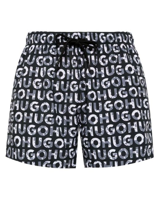 HUGO Shorts mit durchgehendem Logo-Print in Black für Herren