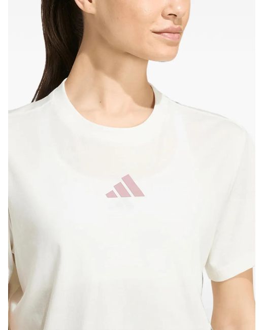 Adidas White Motion G T Logo-Print Short-Sleeve T-Shirt