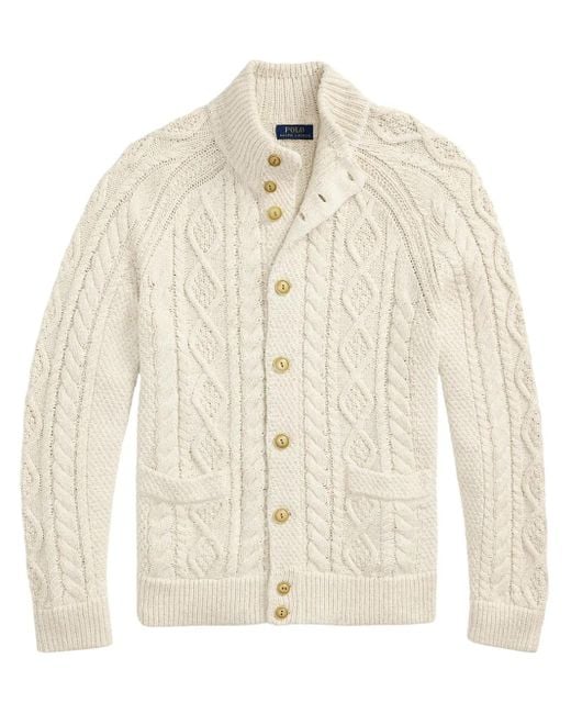 メンズ Polo Ralph Lauren ケーブルニット カーディガン White