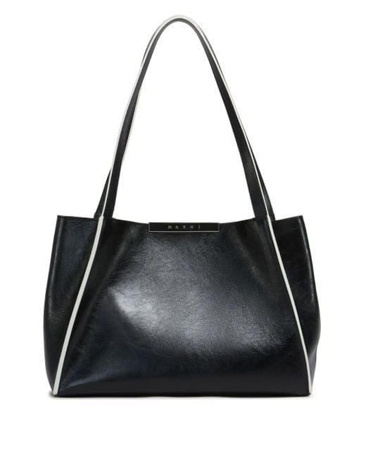 Marni Black Kleine Cresta Tote Bag