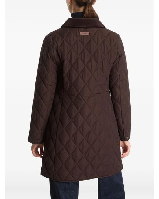 Gant Brown Quilted Corduroy-Collar Coat