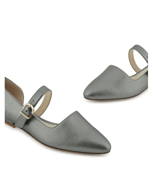 Giorgio Armani Gray Ballerinas Mit Lamé-Effekt