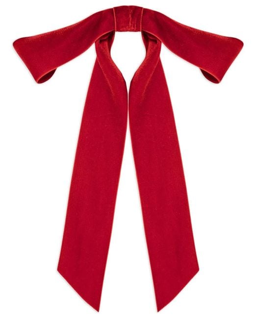 Jennifer Behr Red Velvet Bow Hair Barrette