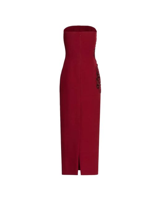 Elie Saab Red Strapless Maxi Dress