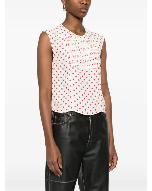 N°21 Pink Polka-Dot-Pattern Blouse