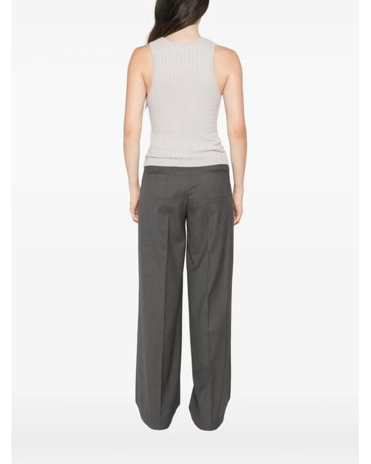 Lisa Yang White Iora Cable-Knit Tank Top