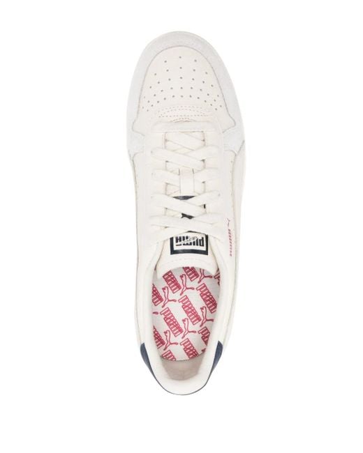 PUMA White Indoor Leather Sneakers for men