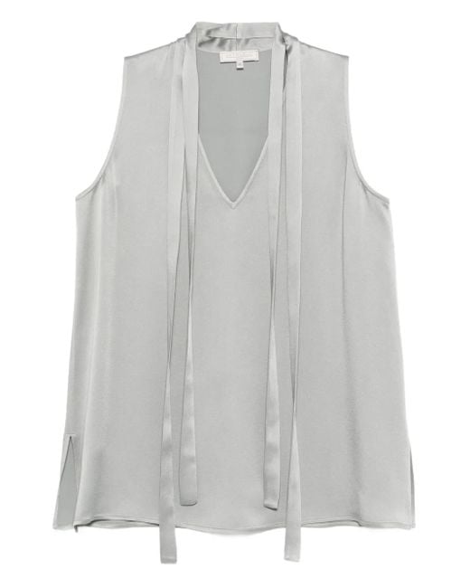 Antonelli Gray Abelia Tie-Neck Blouse