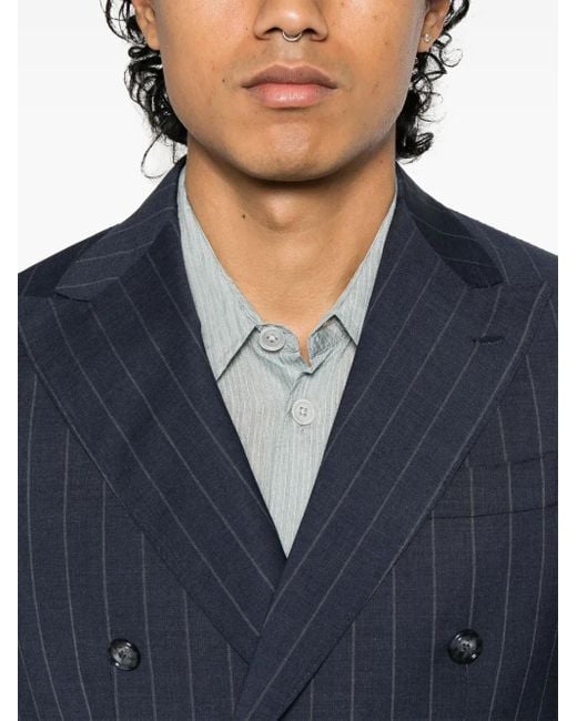 Barba Napoli Blue Striped Blazer for men