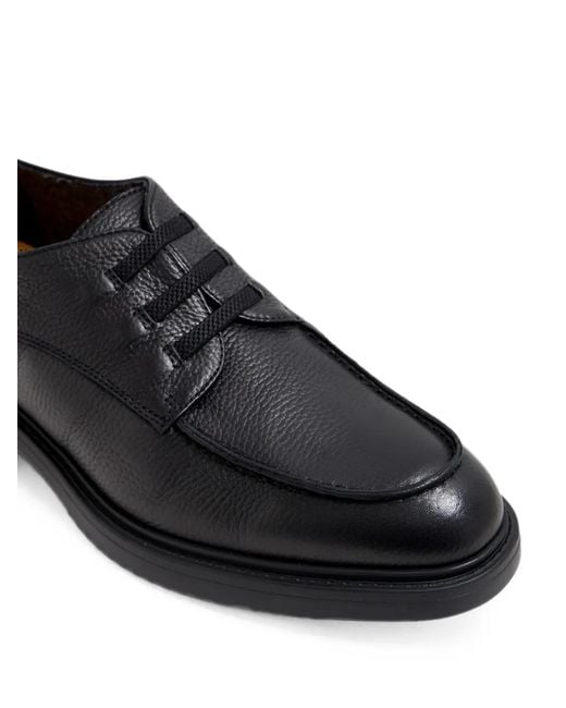 Doucal's Black Grain-Leather Lace-Up Derby Shoes for men