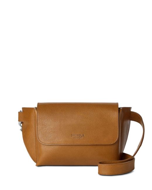 Shinola Brown Logo-debossed Leather Belt Bag
