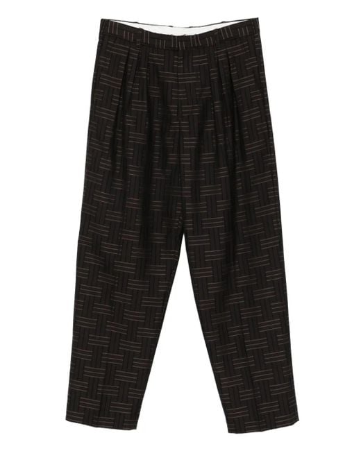 メンズ KENZO プリーツ ストレートパンツ Black