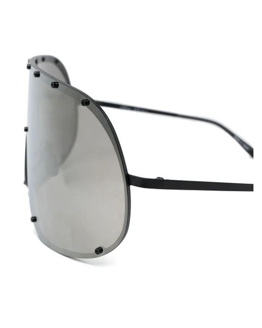 Rick Owens Gray Shield Sunglasses