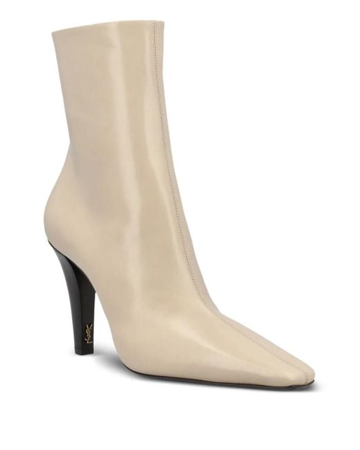 Saint Laurent Natural Leather Ankle Boots