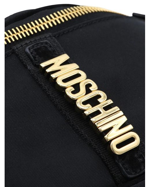 Moschino Black Logo Plaque Belt Shoulder Bag for men