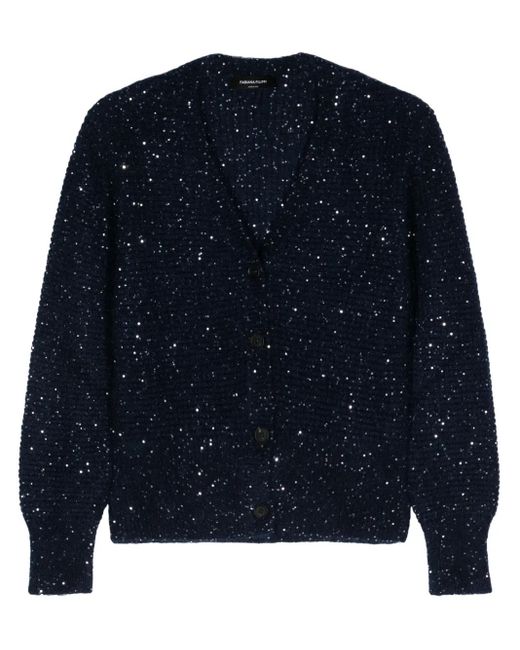 Fabiana Filippi Blue Sequin Embellished Cardigan