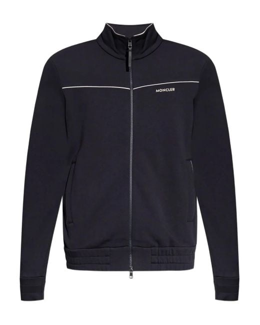 Moncler Blue Zip-Up Fleece Track Jacket for men