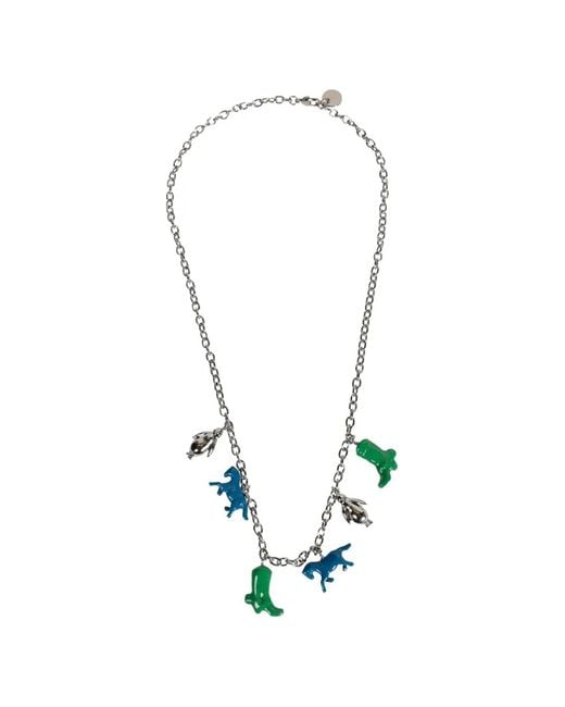 Marni White Horse-Charms Chain Necklace for men