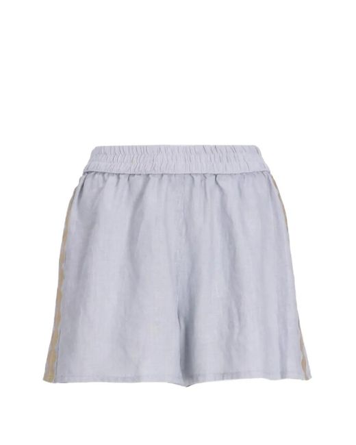 Greek Archaic Kori Purple Feather Elasticated Waist Shorts