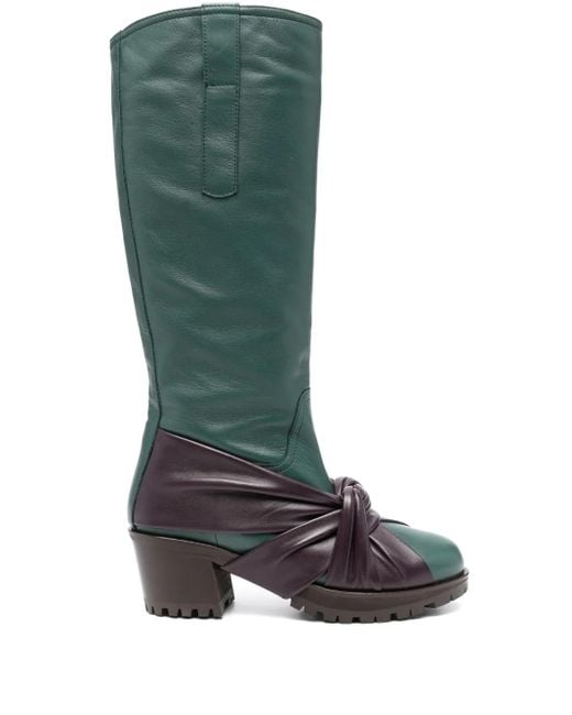 Kiko Kostadinov Green 65Mm Knotted Boots