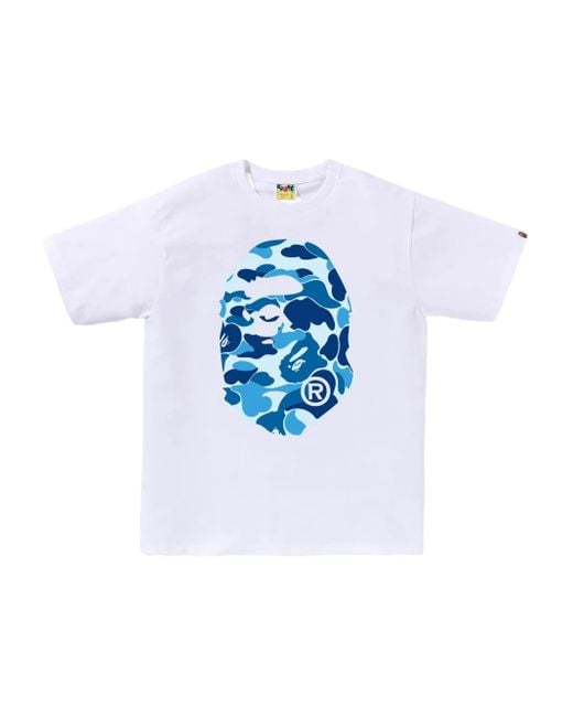 A Bathing Ape Blue Camouflage-Print T-Shirt for men
