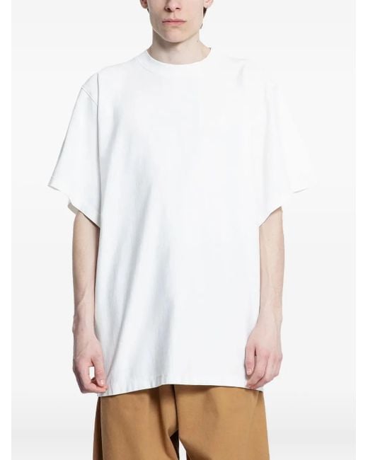 Hed Mayner White Cotton T-Shirt for men