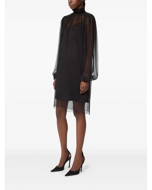princess polly baby blue dress Black Cotton Tunic Dress with Balloon Sleeves - Short Puff Sleeve Dress - Oversized Minimalist Tunic